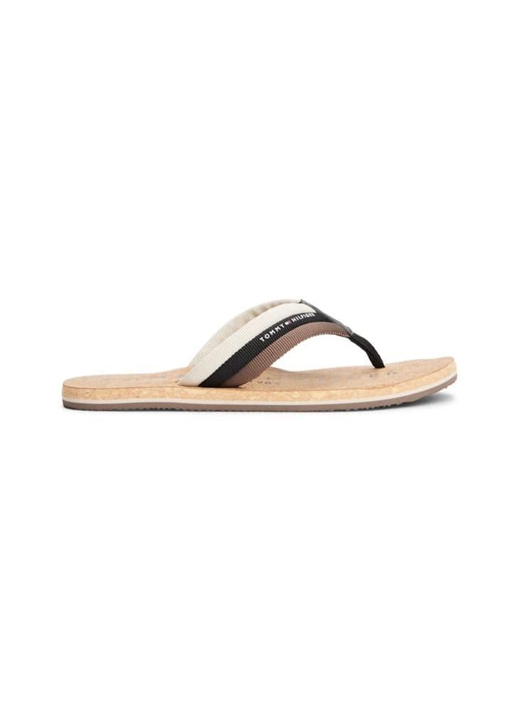 FM0FM05647BDS Elegant Black Beach Flip Flops for Men - Image 1