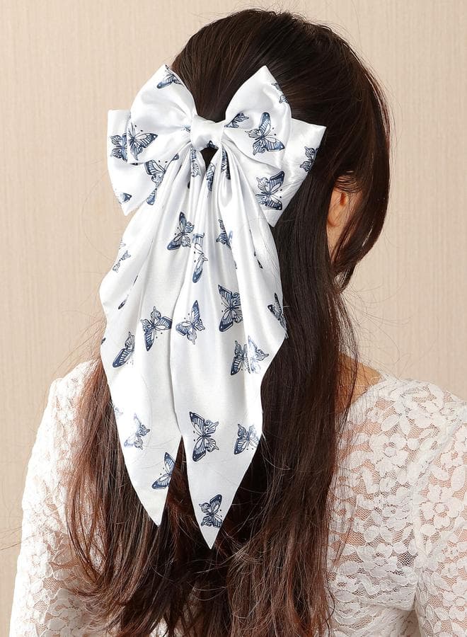 Butterfly Elegance: Take Two Printed Bow Hair Clip - Image 1