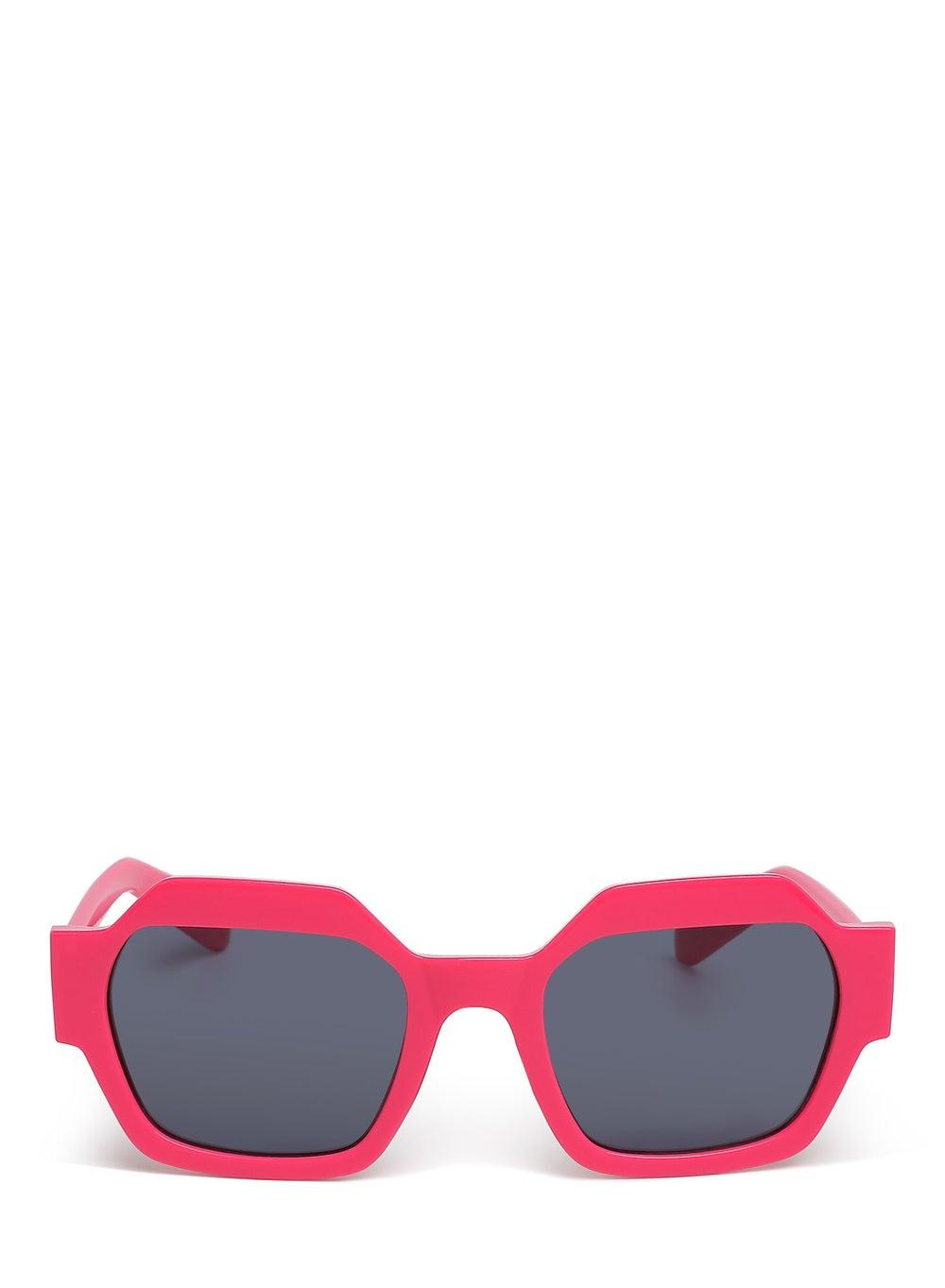 London Rag Chic Rose Red Bevel Square Sunglasses for Women - Image 1