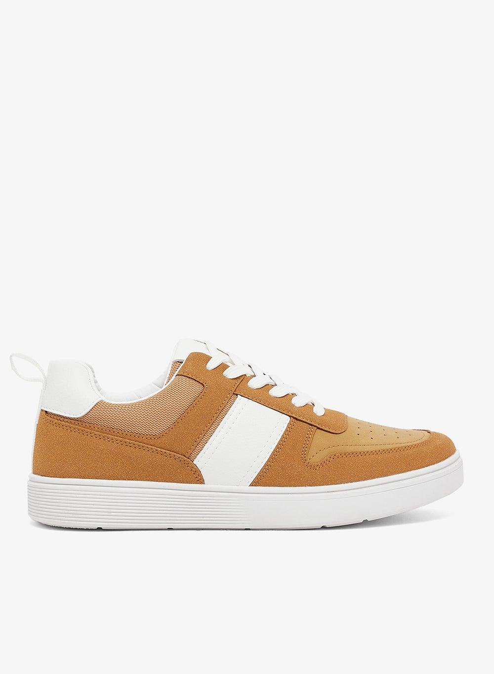S10 Casual Webbing Brown Low-Top Sneakers - Image 1