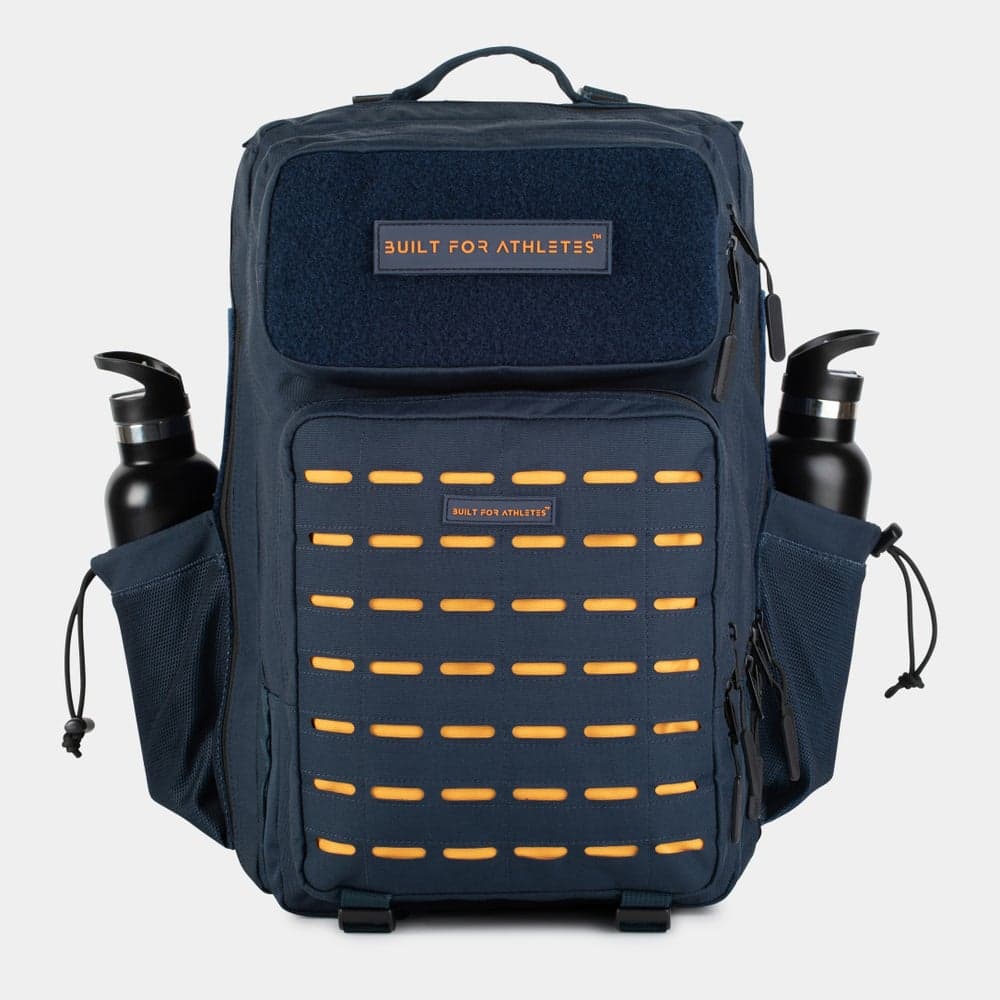 Premium Dark Blue & Orange 45L Athlete's Gym Backpack - Image 1