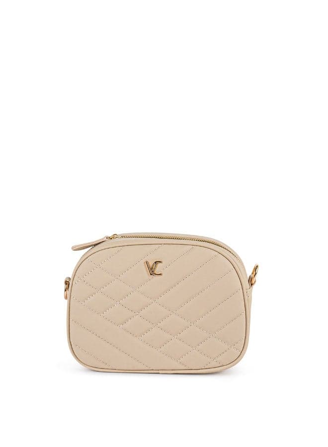 Vincci Elegance: Beige Quilted Shoulder Bag with Style - Image 1
