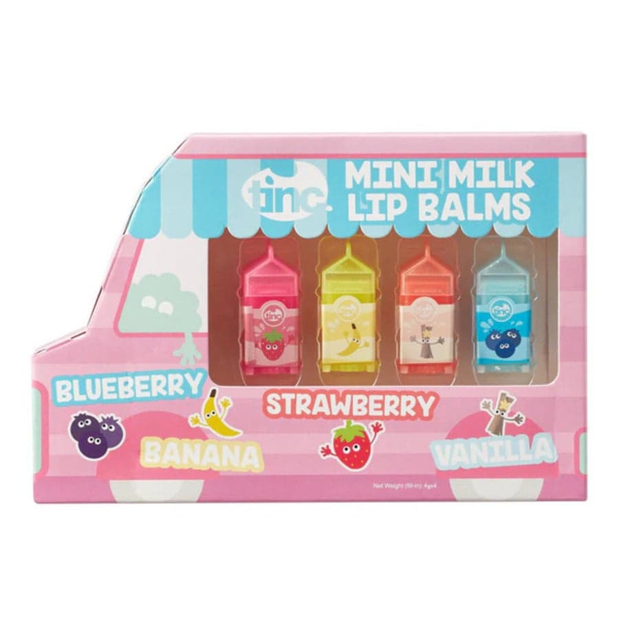 Mini Milk Carton Lip Balm Quartet - 4 Flavors - Image 1