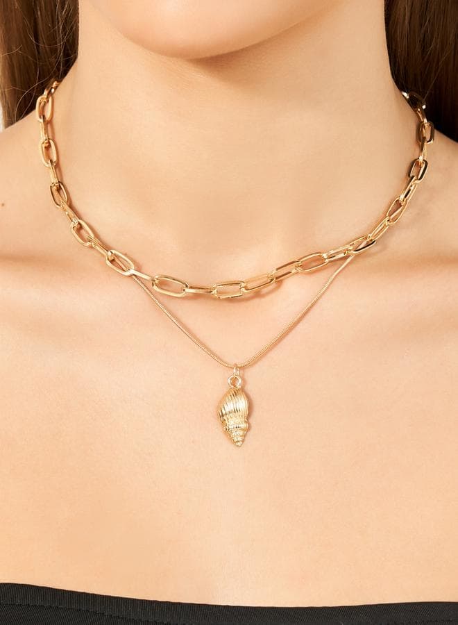 Styli Round Trail Detail Necklace - Elegance for Women - Image 1