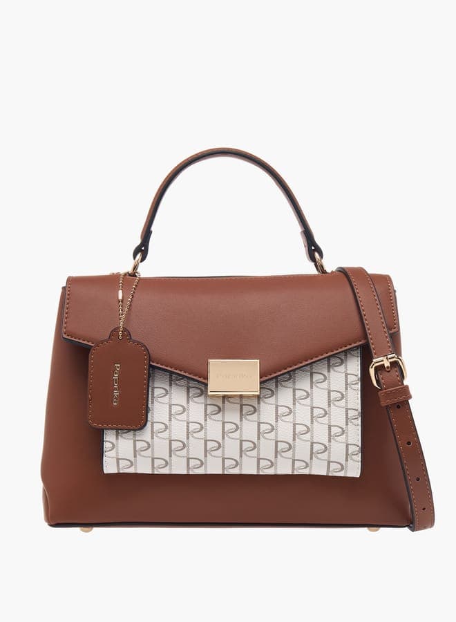 Paprika Monogram Elegance Satchel for Modern Women - Image 1