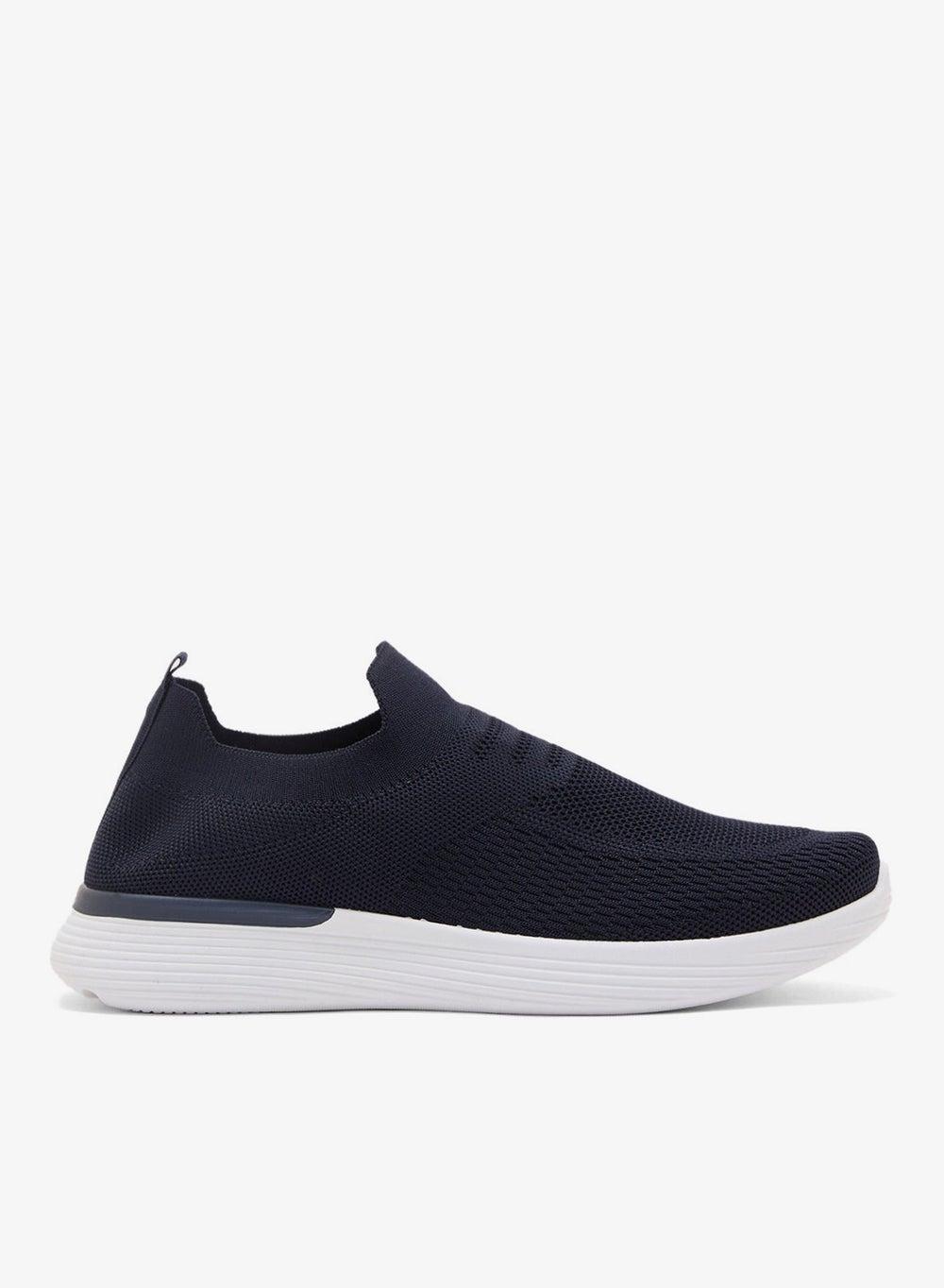 M2012 Navy Knitted Casual Slip-Ons for Stylish Comfort - Image 1