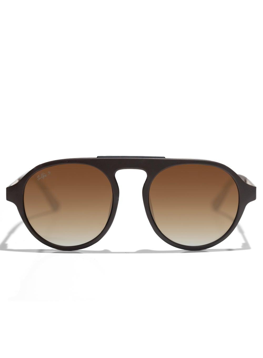 SE8224-C6 Selfie Chic Brown Oval Tall Sunglasses - Image 1