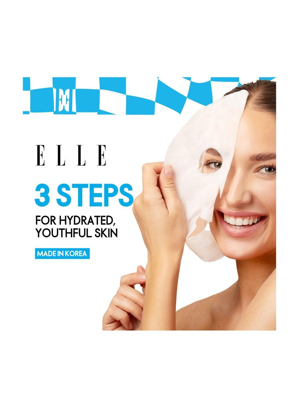 Korean Hyaluron Elixir Moisture Mask Kit | 3-Step Anti-Aging Formula - Image 1