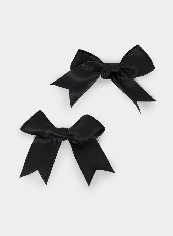 Chic Ribbon Bow Hair Clips - Set of 2 - Image 1