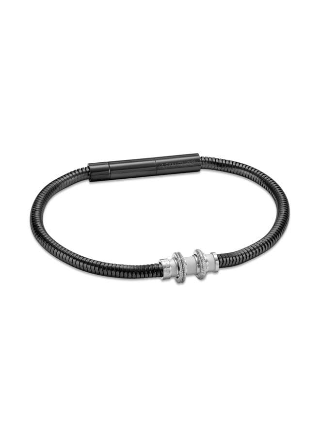 CERRUTI 1881 Flavio Grey Stainless Steel Cable Bracelet for Men - Image 1