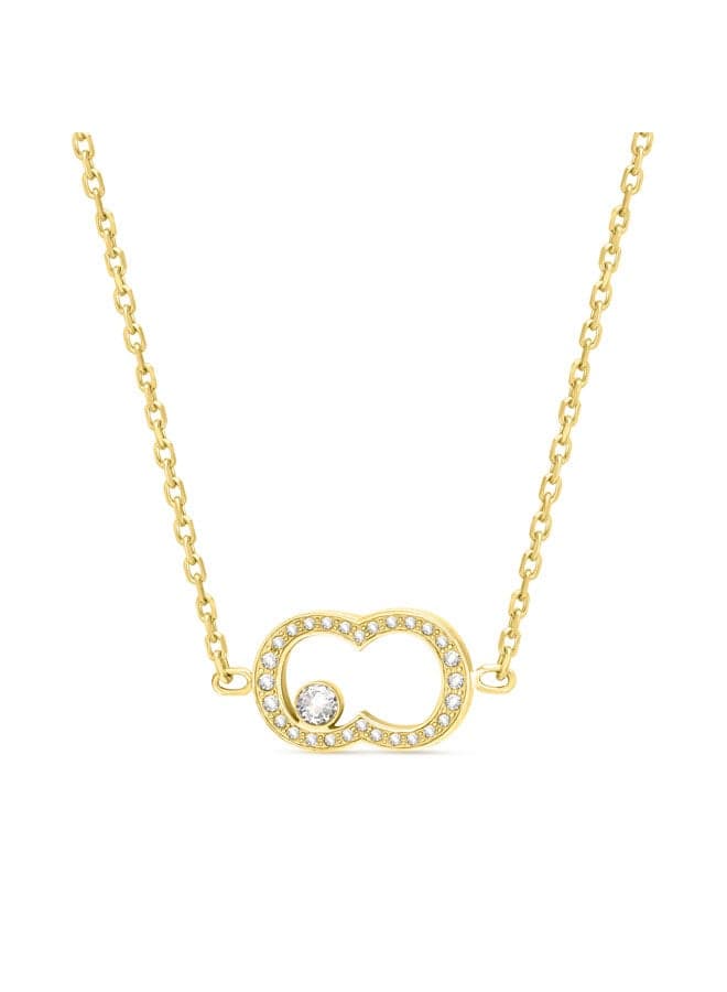 CERRUTI 1881 Bianca Gold-Plated Crystal Logo Pendant Necklace - Image 1