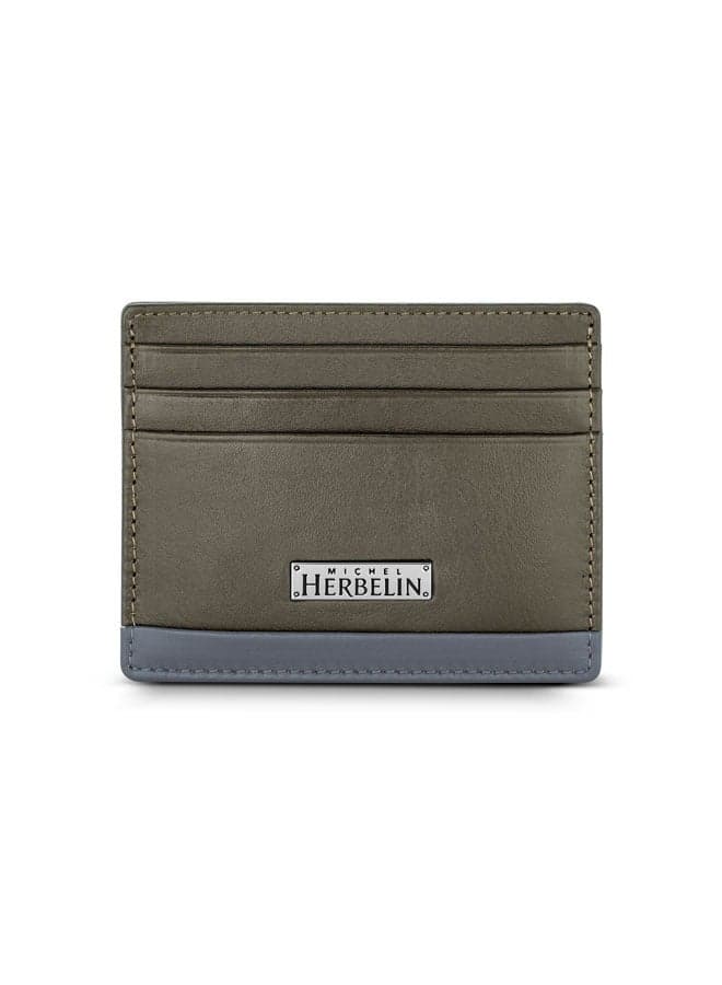 MICHEL HERBELIN Olive Green Men's Credit Card Case - Image 1