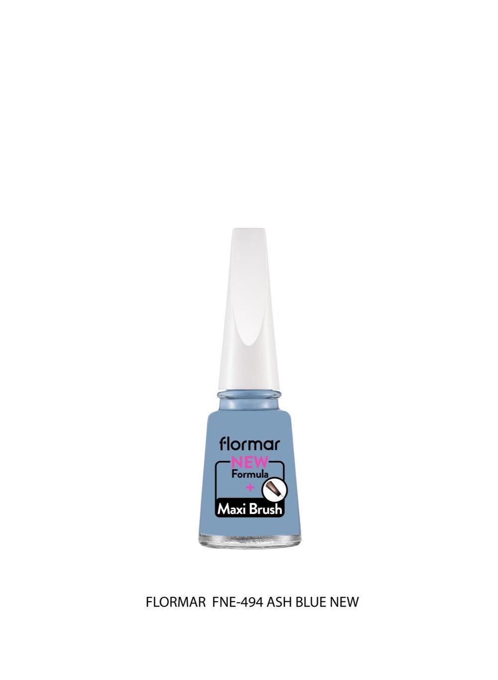 Flormar Classic 494 Ash Blue Enamel - Lustrous & Enhanced Brush - Image 1