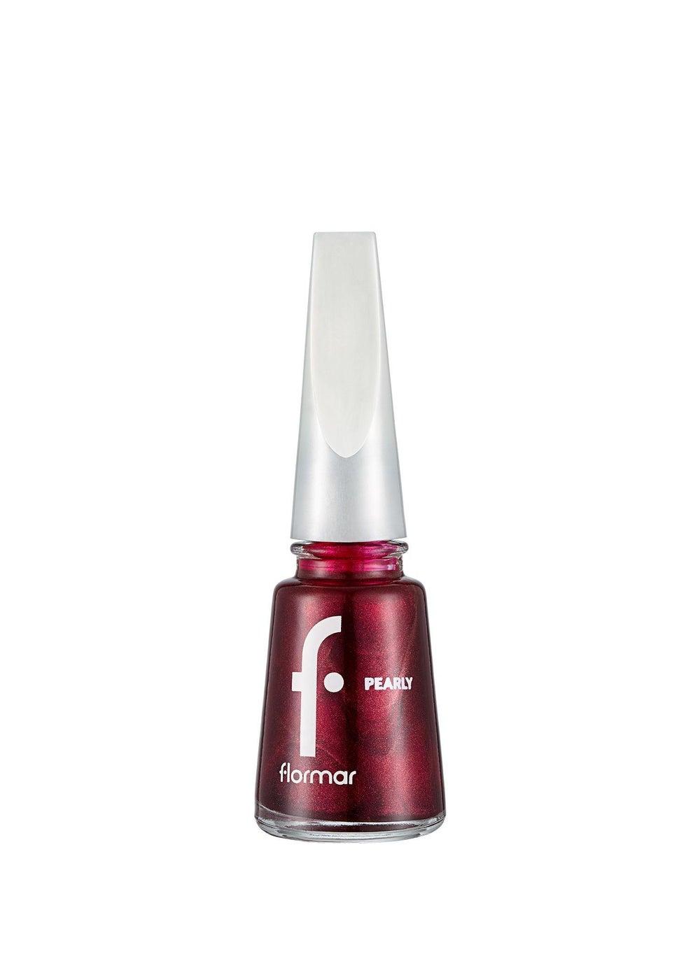 Flormar Velvet Red Pearly Nail Enamel PL314 - Radiant Finish - Image 1