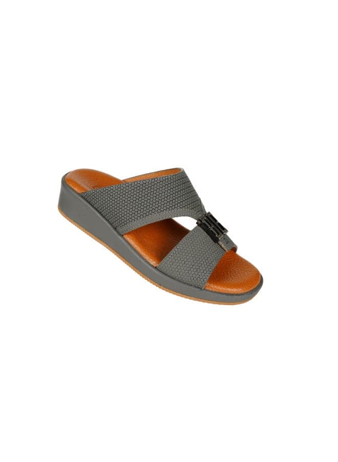 Barjeel Boys BBJM 16 Dark Grey Arabian Sandals - 008-3456 - Image 1