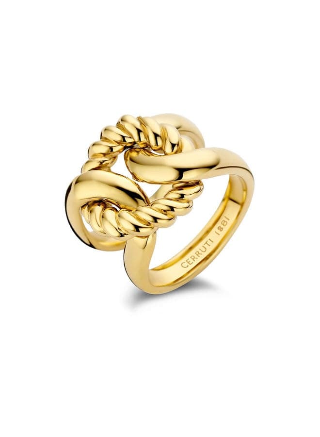 CERRUTI 1881 Gold-Plated Cable Couture Ring for Women - Image 1