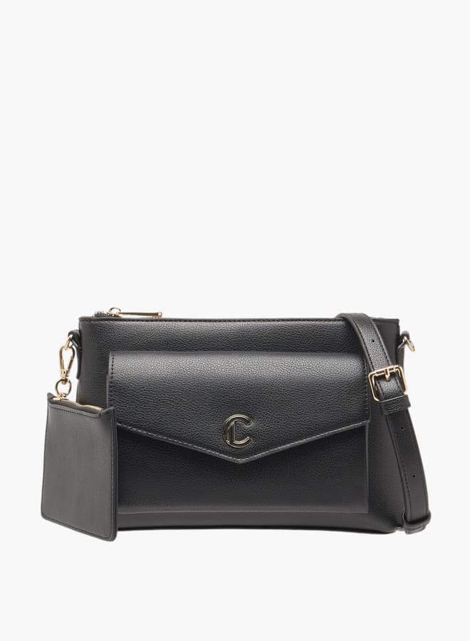 Le Confort Elegant Textured Crossbody Bag with Detachable Strap - Image 1