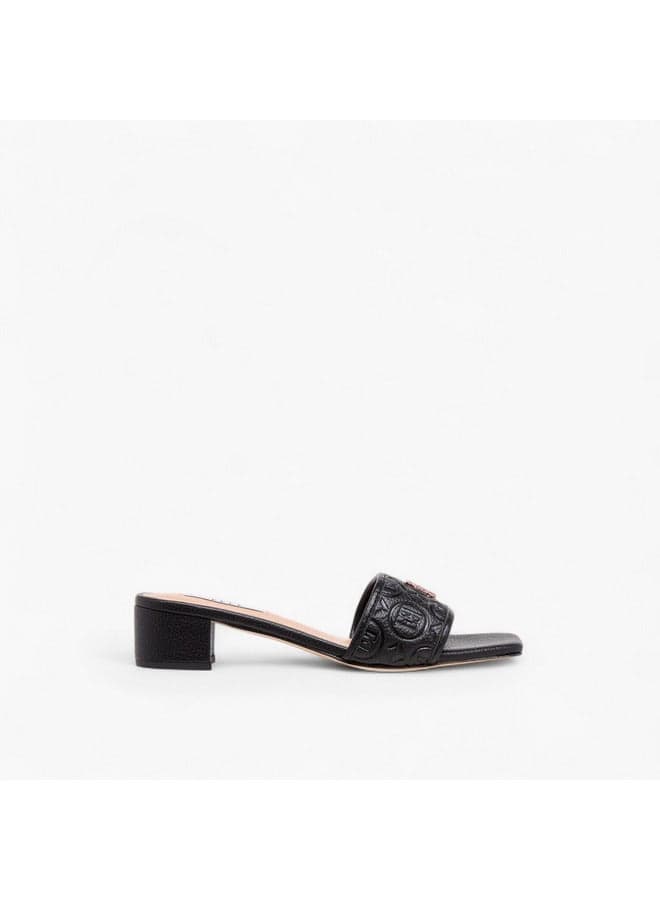 Elegant Onexj05974 005 Monogram-Embossed Heeled Sandals - Image 1