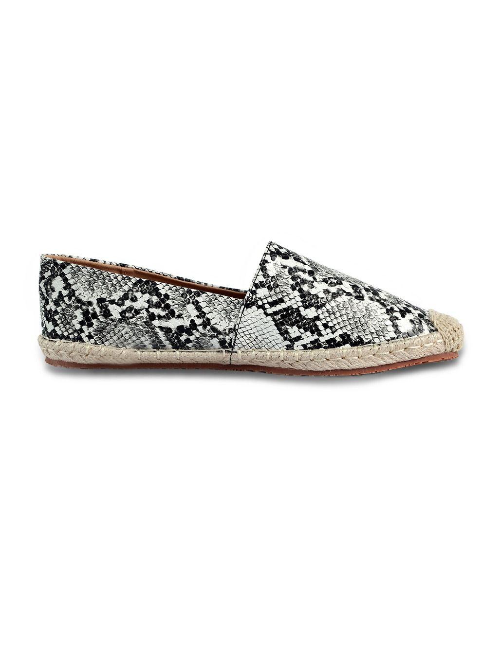 Lina Black Grey Snake Espadrilles for Ladies - Size 37 - Image 1