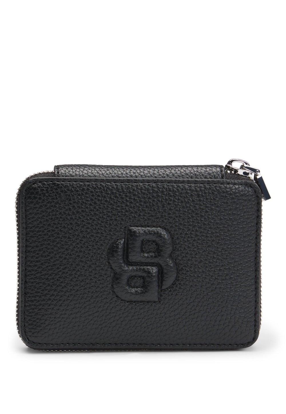 BOSS Double B Monogram Grained Ziparound Wallet - Image 1