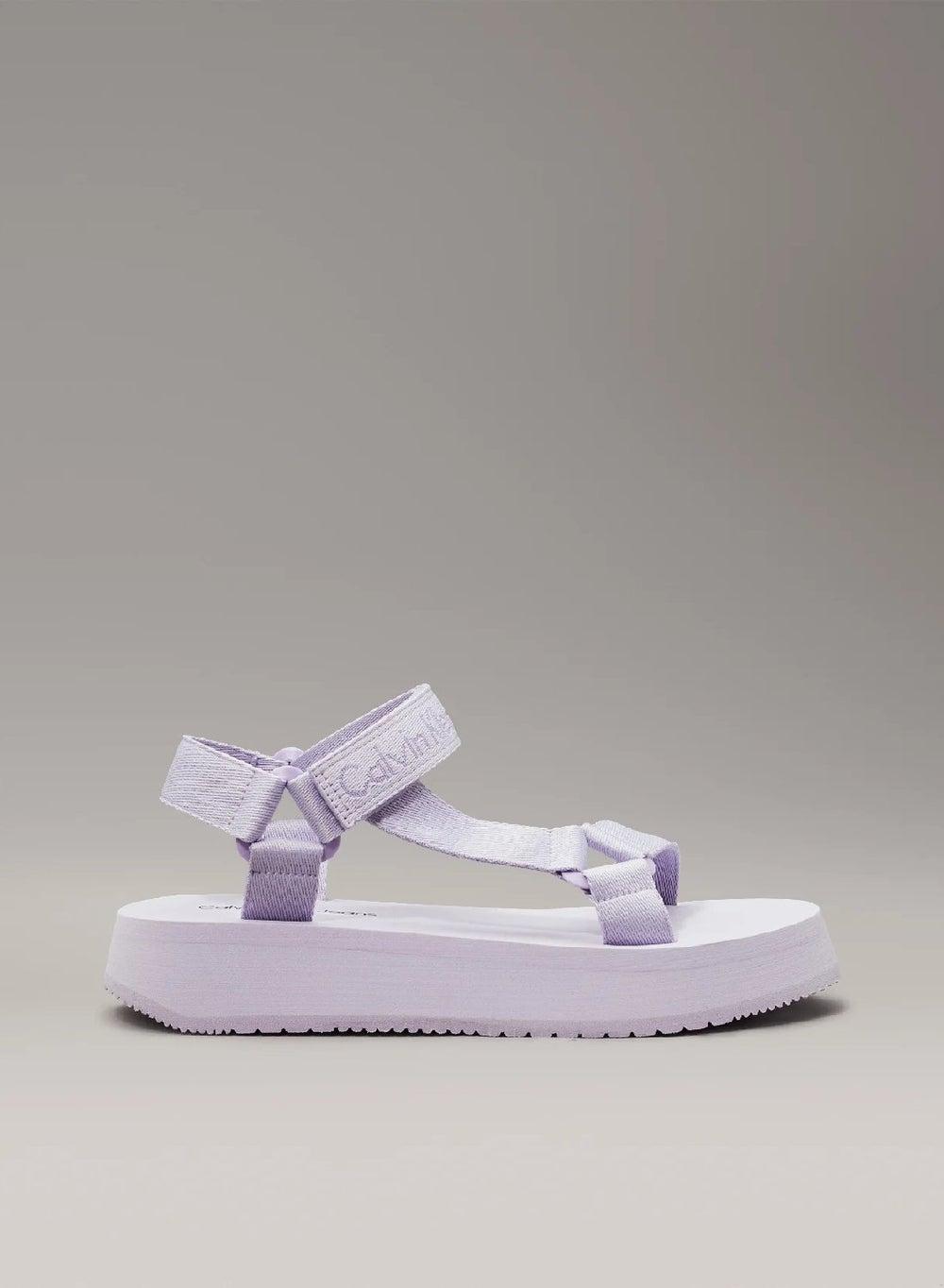 Calvin Klein Lavender Webbing Flat Sandals - Mtl Series - Image 1
