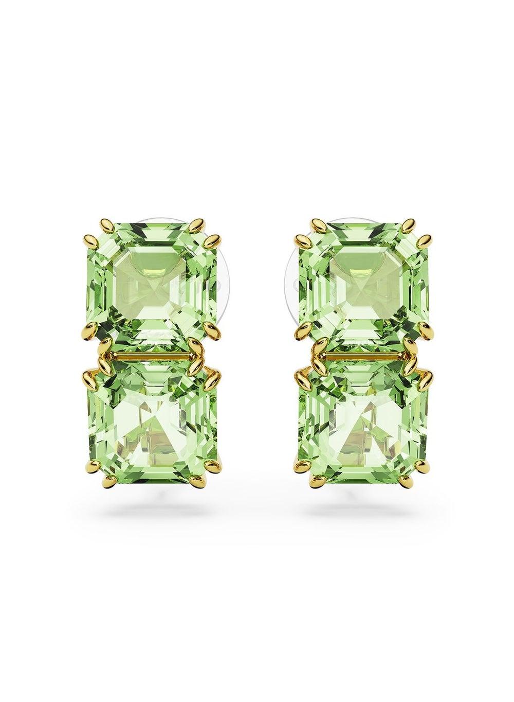 SWAROVSKI Millenia Green Crystal Stud Earrings - Image 1