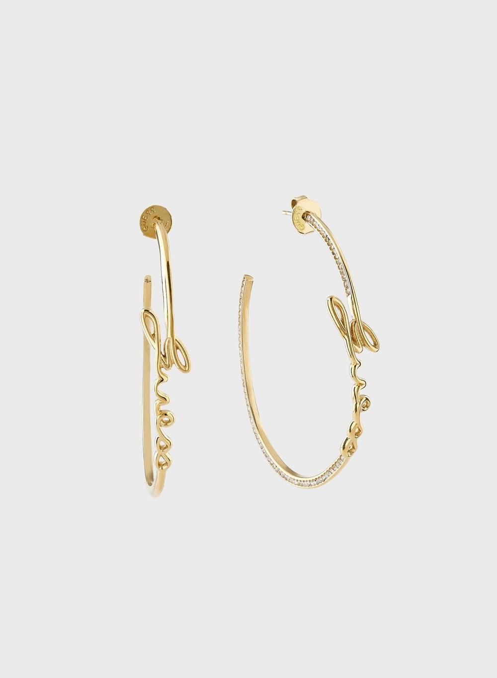 GUESS Monogram Elegance: Hoop Earrings with Sparkle - Image 1