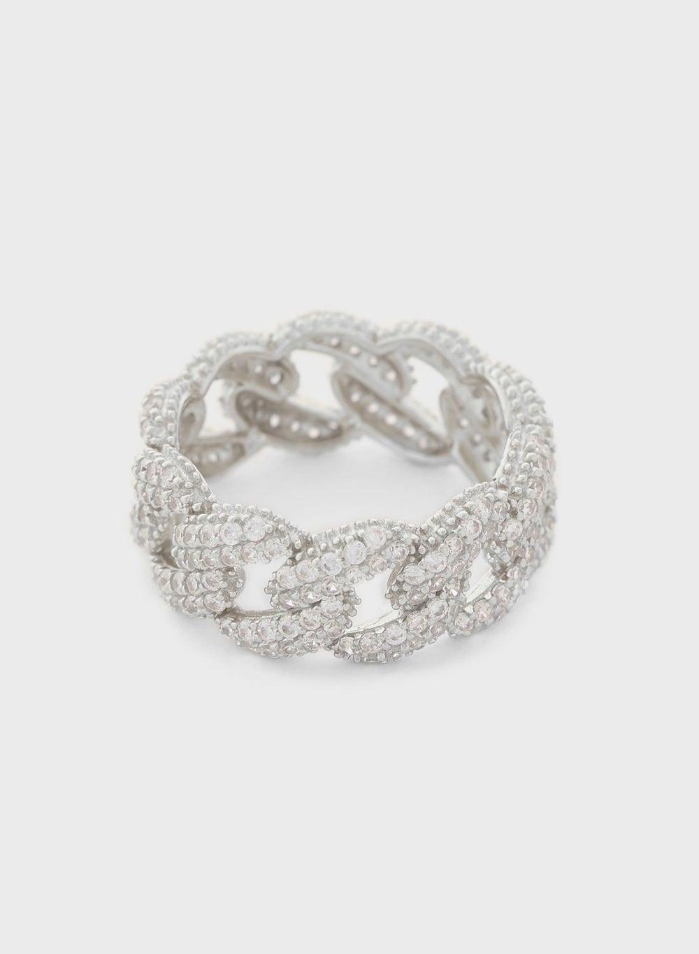 Michael Kors Elevation Silver-Tone Zirconia Ring for Women - Image 1