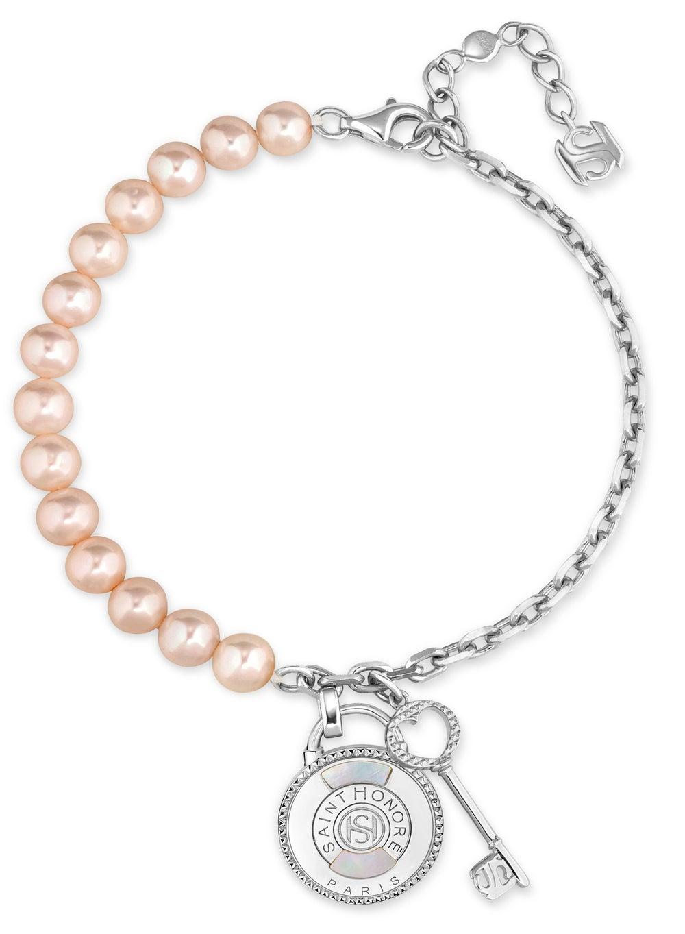 Saint Honore Paris Women's Pearls & Padlock Bracelet - Image 1