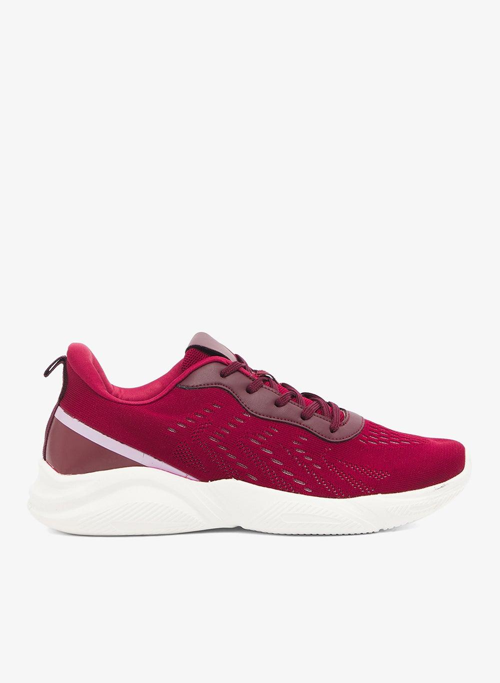 Glcshadow 10 Maroon Low Top Knitted Sports Sneakers - Image 1