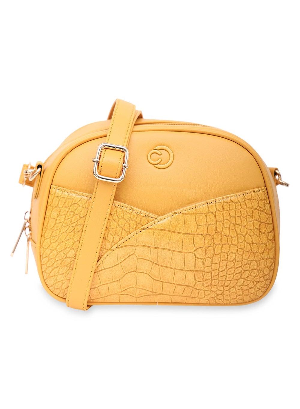 Caprese Cabo Ochre Croco Sling - Small Yet Luxurious - Image 1