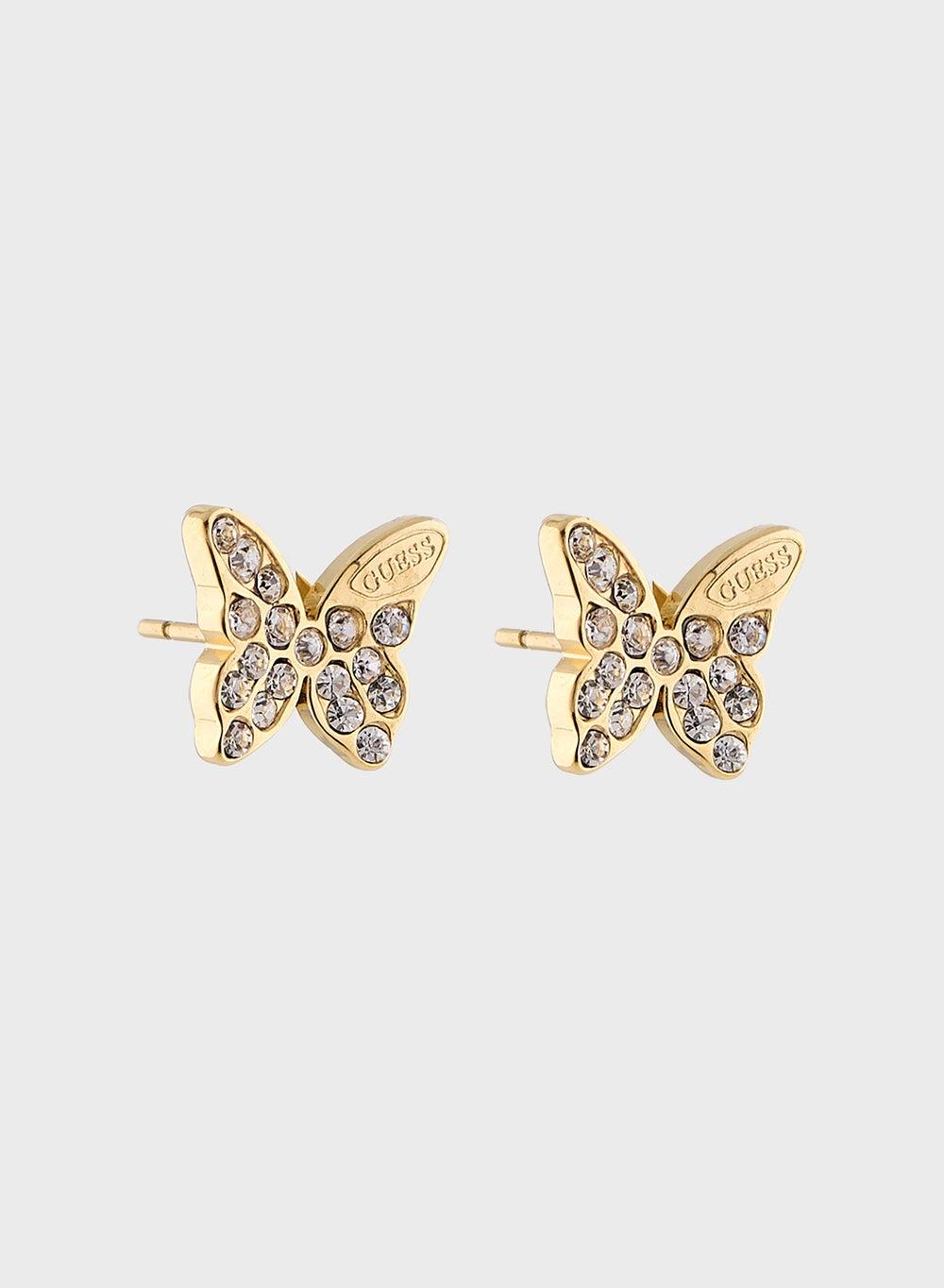 GUESS JUBE04108JWYGT-U Dazzling Butterfly Pave Earrings - Image 1