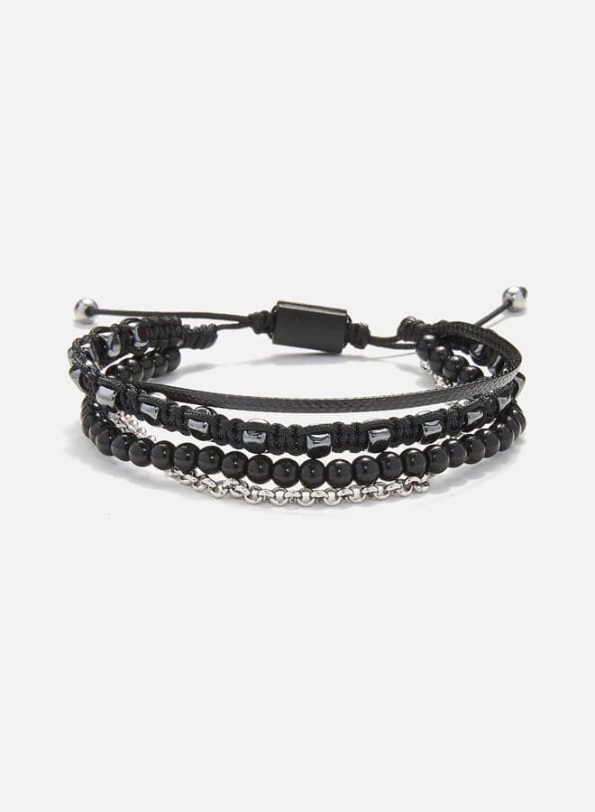 CHRYSOSTOMOS Black Onyx & Hematite Men’s Luxury Bracelet - Image 1