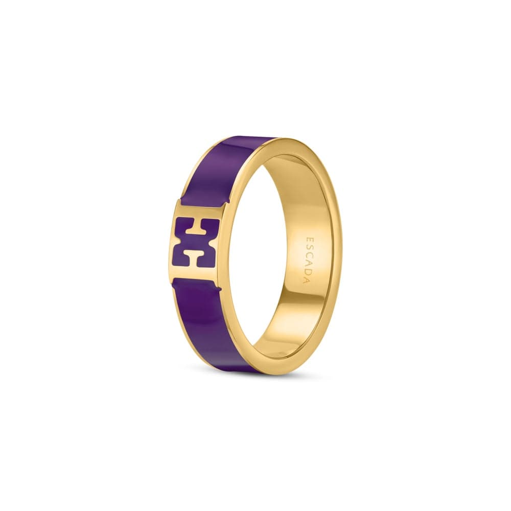ESCADA Gold Plated Purple Enamel Scarlett Ring 54MM - Image 1