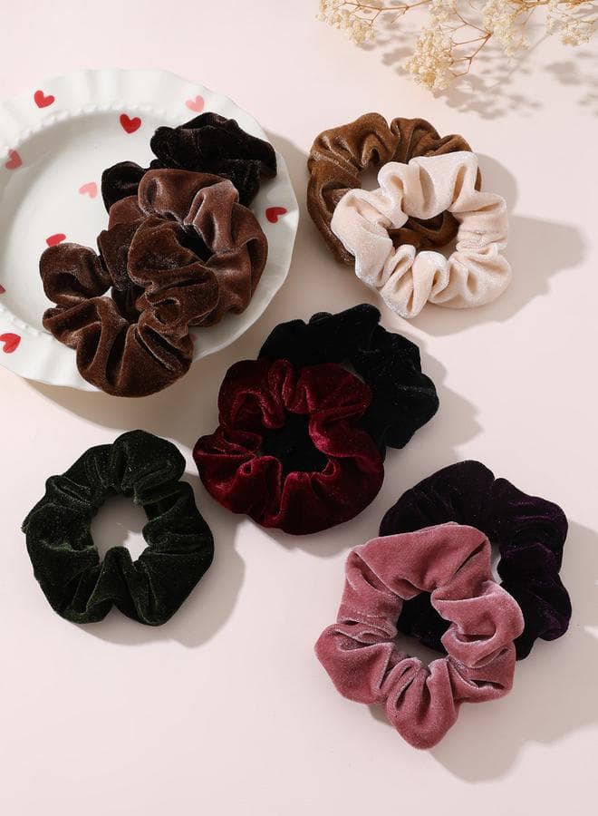 Velvet Elegance Multi-Color Hair Tie Set of 10 - Image 1