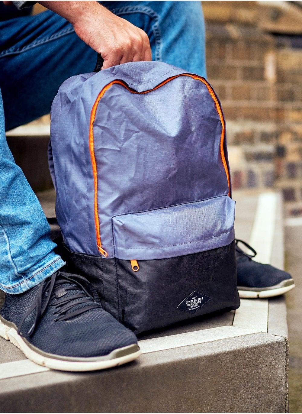 GENTLEMEN'S HARDWARE Sleek Two-Toned Foldaway Backpack - Image 1
