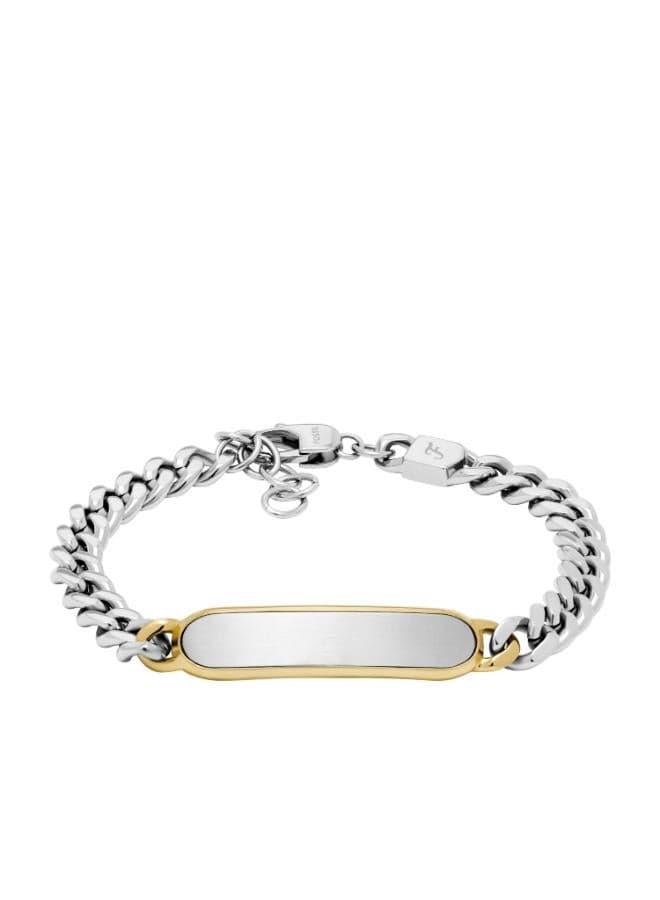 FOSSIL Jf04851998 Elegant Two-Tone Stainless Steel ID Bracelet - Image 1