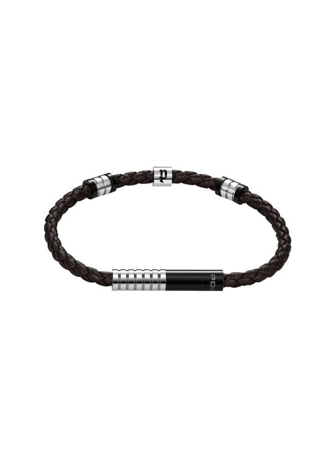 POLICE Twisty Men's Bracelet PEAGB0012604 in Brown Leather - Image 1