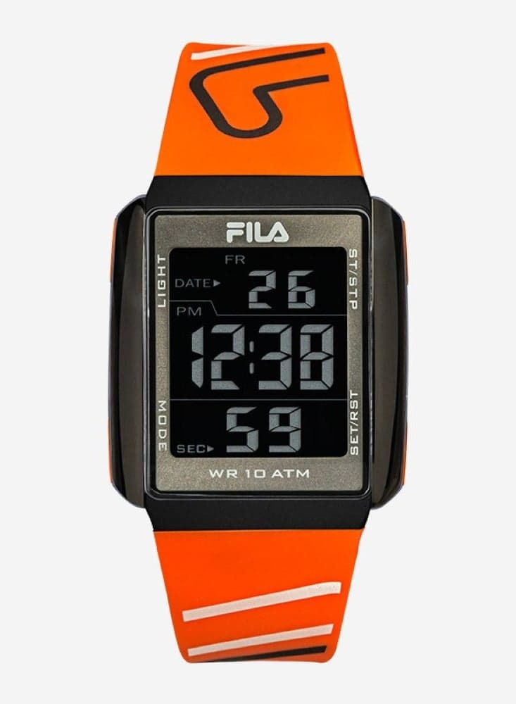 FILA Unisex Chrono Watch - Vibrant Orange Strap 38-325-006 - Image 1