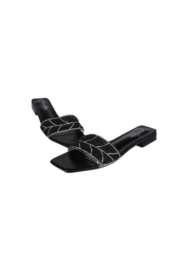 Michelle Morgan 214JH231 Elegant Black Flat Mules - Image 1