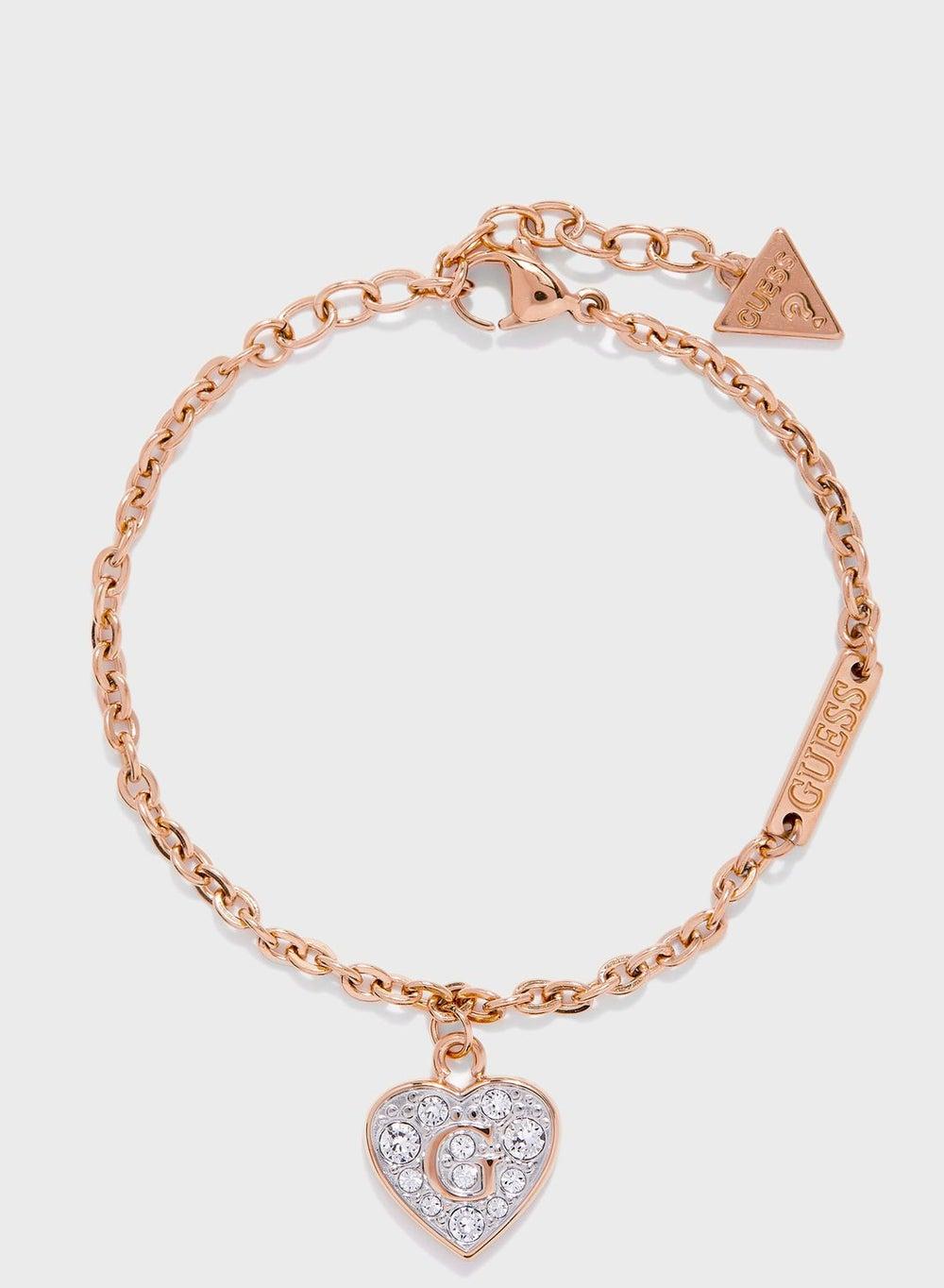 GUESS Pave Heart Crystals Elegance Bracelet for Women - Image 1