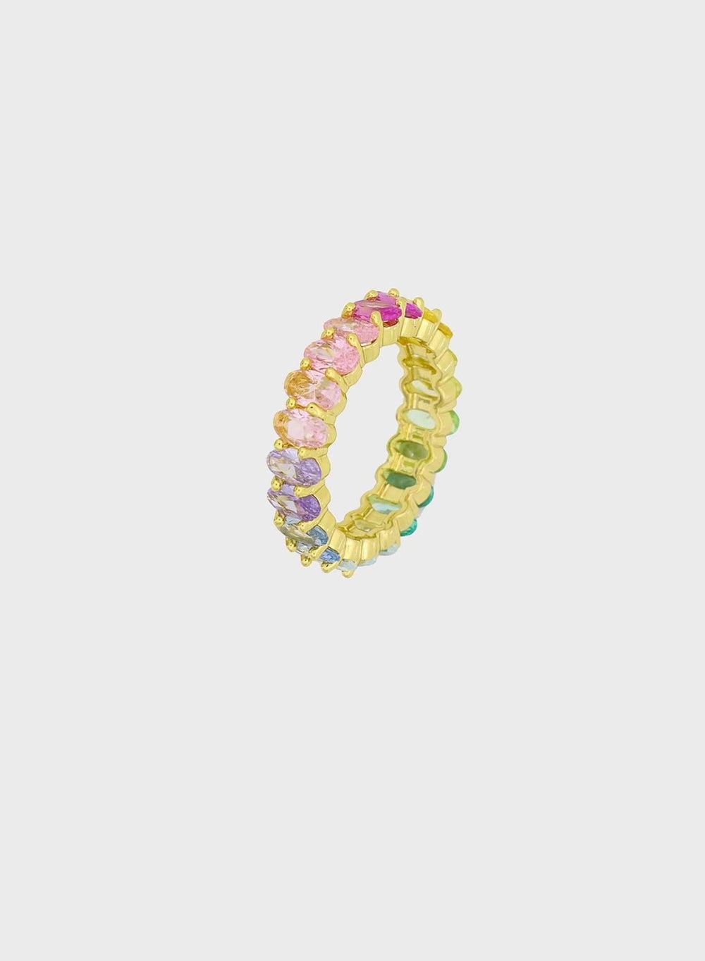 Fashionbox Eva 18K Gold-Plated Oval Ring for Women - Image 1