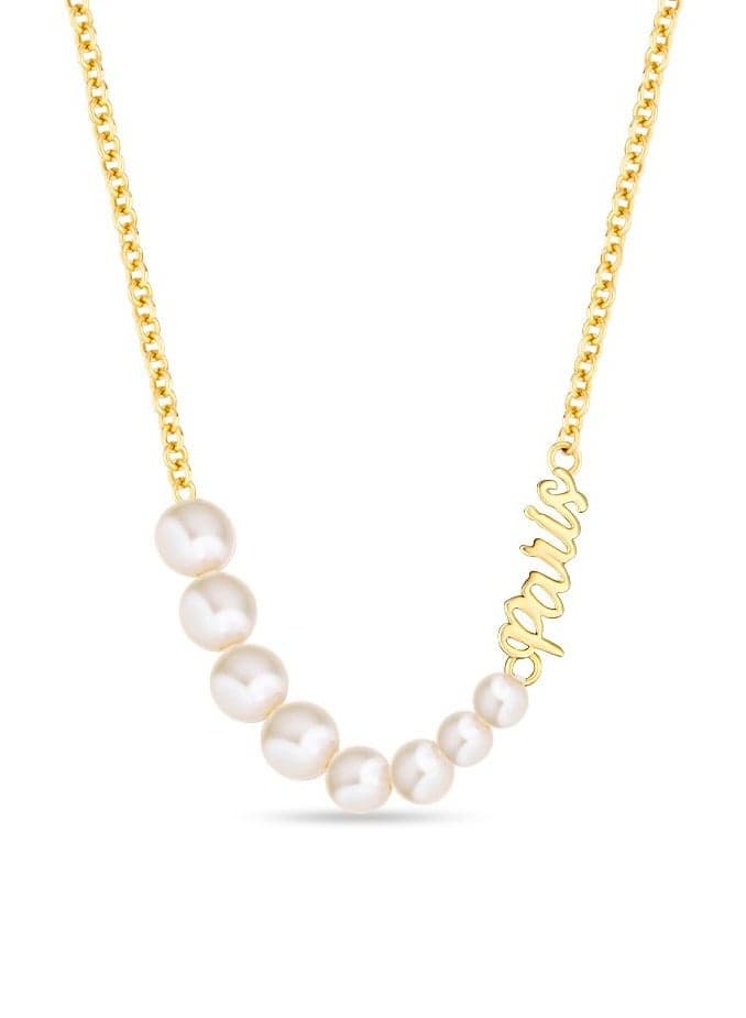 Saint Honore Paris Perle: Gold-Plated & White Pearl Necklace - Image 1