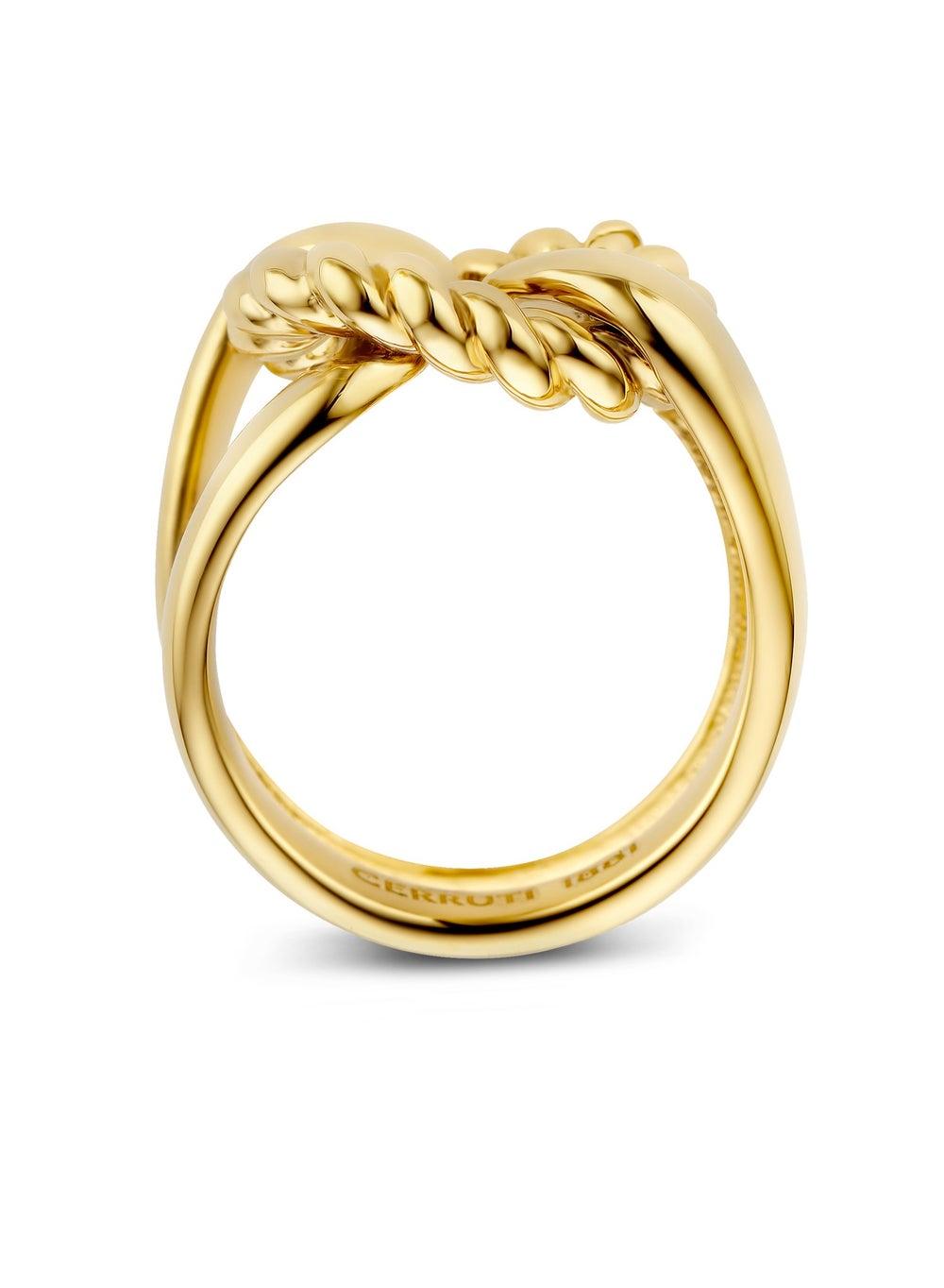 CERRUTI 1881 Gold-Plated Couture Icon Cable Ring for Women - Image 1