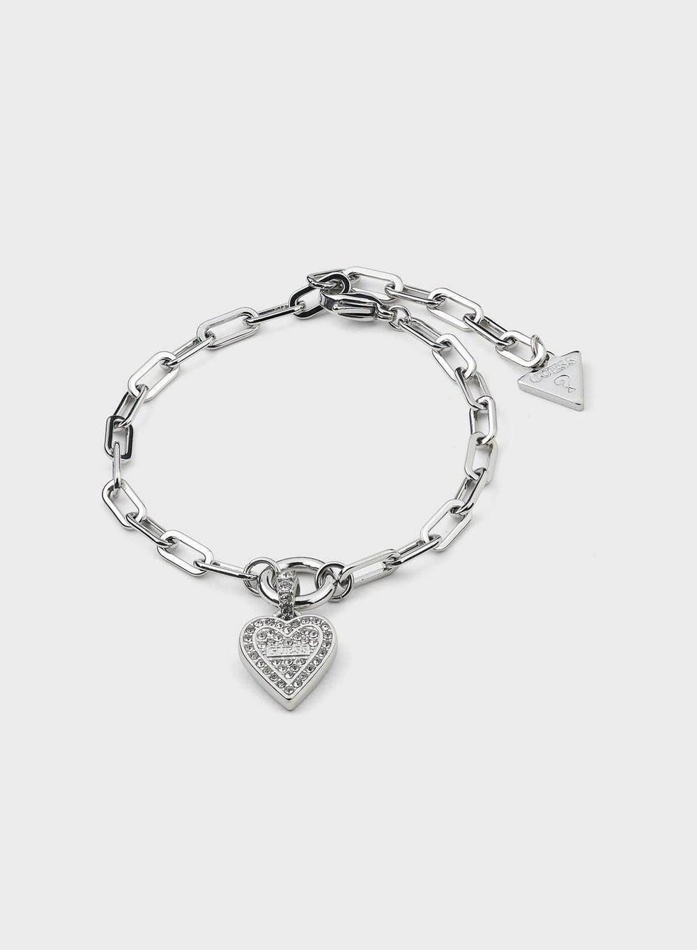 GUESS Paperlink Heart Charm Bracelet for Her - Image 1