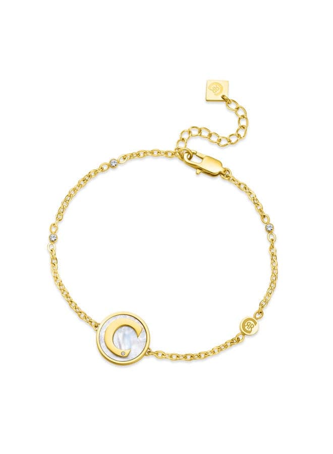 CERRUTI 1881 Circulo Gold-Plated Pearl & Crystal Bracelet - Image 1
