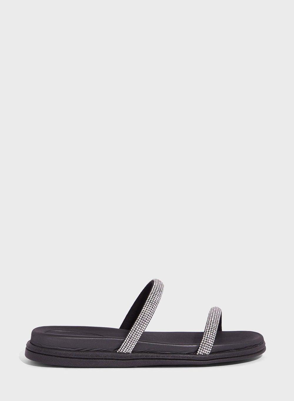 Elegant Black Flat Sandals – Comfort and Style for Women - Image 1