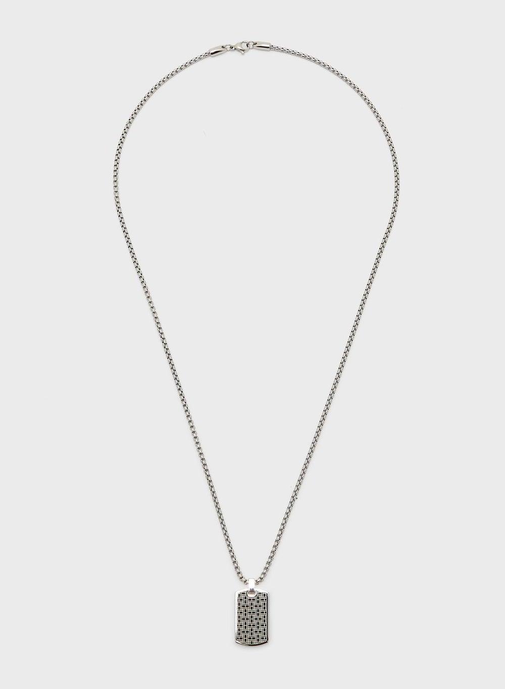 TOMMY HILFIGER Elegant Stainless Steel Dog Tag Necklace - Image 1