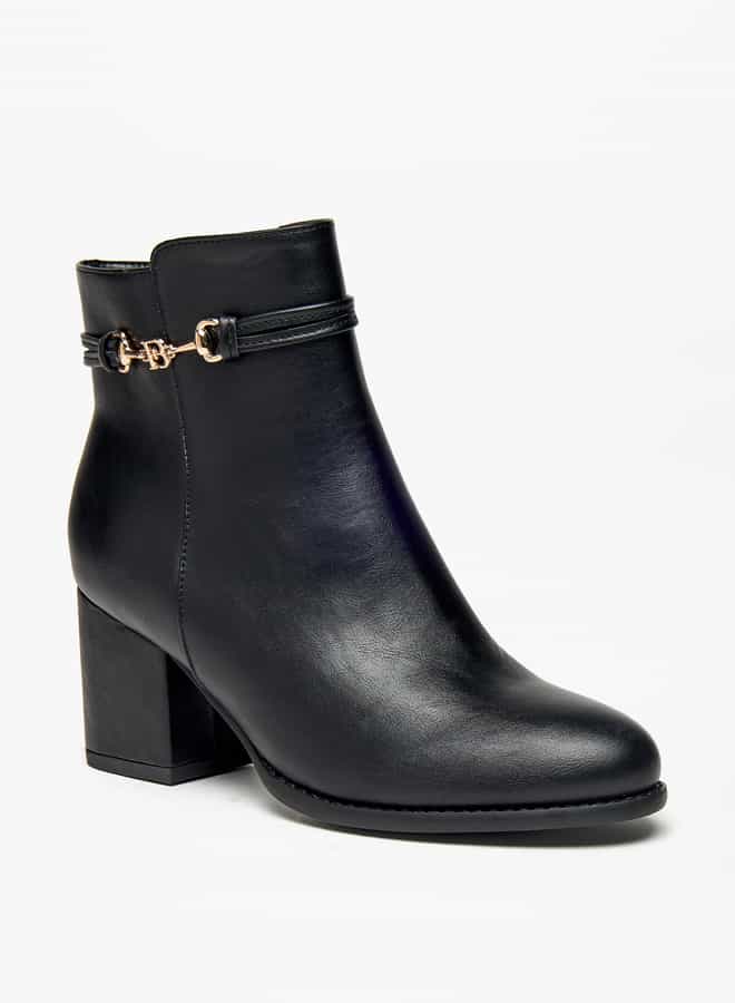 Elegant Solid Ankle Boots SX22139 1 with Block Heels - Image 1