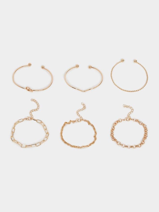 Elegant Styli Women's Bracelet Ensemble - Chain & Cuff Set - Image 1